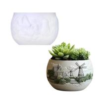 Molde De Silicone Resina Windmill Town Para Caixa De Armazenamento De Plantas Suculentas, Copo De