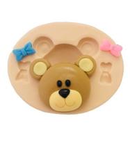 Molde de silicone rosto mini urso f577 Molde de silicone rosto mini urso f577