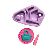 Molde de silicone sapato, batom bolsa para decorar f786