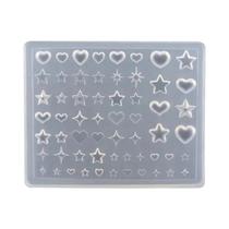 Molde De Silicone Transparente 3D Em Formato De Coração, Estrela E Pentagrama Para Decoração De