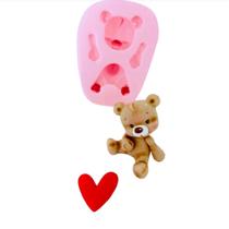 Molde de Silicone Urso 3D Decorar Dia Dos Namorados - Cia do Molde