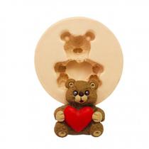 Molde de Silicone Urso Ursinho Coração Mod 4