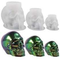 Molde de Silicone Voaesdk 3 Tamanhos Caveira DIY Molde de Silicone Voaesdk 3 Tamanhos Caveira DIY