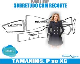 Molde de Sobretudo Com Recorte, Modelagem&Diversos, Tamanhos P Ao Xg Molde de Sobretudo Com Recorte, Modelagem&Diversos, Tamanhos P Ao Xg
