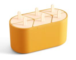 Molde de Sorvete de Silicone com 6 Lattices - Bandeja de Gelo Amarela para Sorvetes (7901)