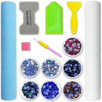 Molde de stencil GLOCTO 3 yardas, flock, 7 colores, strass