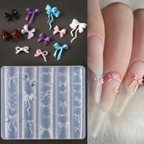 Molde de unhas de silicone LIFOOST Ribbon Bows Modelos de escultura em 3D Molde de unhas de silicone LIFOOST Ribbon Bows Modelos de escultura em 3D