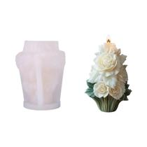 Molde De Vela De Árvore De Rosa Branca Elegante Para Decoração De Casa, Artesanato E Presentes Molde De Vela De Árvore De Rosa Branca Elegante Para Decoração De Casa, Artesanato E Presentes