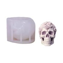 Molde de Vela de Silicone 3D com Caveira de Halloween - Para Artesanato em Resina