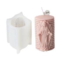 Molde De Vela De Silicone 3D Da Virgem Maria Jesus DIY Vela Perfumada Cilíndrica Decoração De Casa