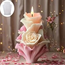 Molde De Vela Elegante Em Forma De Buquê, Design 3D De Flores E Árvores, Silicone Resistente a Altas