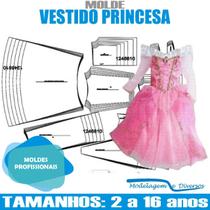 Molde De Vestido Princesa, Modelagem&Diversos, Tamanhos 2 A 12 anos