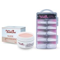 Molde F1 Bailarina 100 Un + Gel Led/UV Alongamento Nude 24g