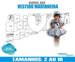 Molde Fantasia Marinheira, Modelagem&Diversos, Tamanhos 2 a 10 anos