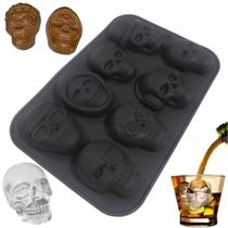 Molde Forma De Silicone Caveira 8 Cavidades Para Chocolate Gelo Gelatina Confeiteiro Molde Forma De Silicone Caveira 8 Cavidades Para Chocolate Gelo Gelatina Confeiteiro
