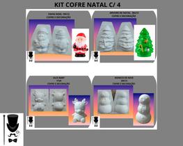 Molde Forma para Artesanato de Gesso Kit Cofrinho Natal c/4 - Barão 3d Formas