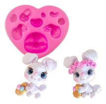 Molde Forma Silicone Biscuit Coelho Com Cesto