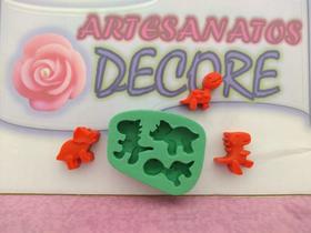 Molde Forma Silicone Sabonete Dinossauros 3 Cav
