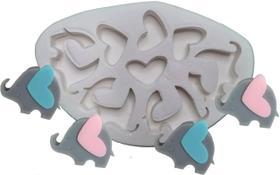 Molde Forma Silicone Sabonete Elefante Coração Encaixe 4 Cav Molde Forma Silicone Sabonete Elefante Coração Encaixe 4 Cav