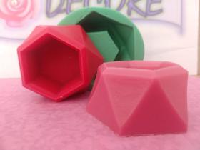 Molde Forma Silicone Vaso Hexagonal Gesso Cimento Vela Molde Forma Silicone Vaso Hexagonal Gesso Cimento Vela