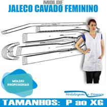 Molde Jaleco Cavado Feminino, Modelagem&Diversos, Tamanhos P Ao Xg Molde Jaleco Cavado Feminino, Modelagem&Diversos, Tamanhos P Ao Xg