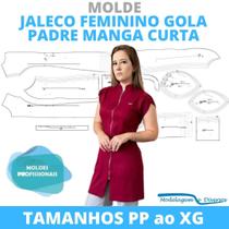 Molde jaleco fem gola padre, modelagem&diversos, correios