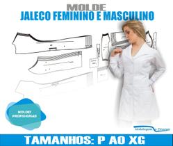 Molde Jaleco Feminino e Masculino Com Bolso na Frente, Modelagem&Diversos, Tamanhos P ao XG