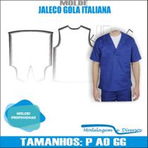 Molde Jaleco Gola Italiana, Modelagem&Diversos, Tamanhos P Ao Gg