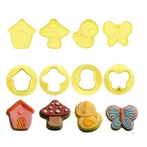 Molde Jardim Encantado Doces Biscoitos 8Pçs Borboleta Passarinho Casinha Cogumelo Confeitaria