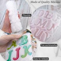 Molde Letra Resina Epóxi Alfabeto Silicone Reverso Chaveiro