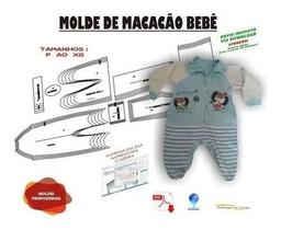 Molde Macacão Modelagem Bebê Rn Ao 12 Envio Por Correios Molde Macacão Modelagem Bebê Rn Ao 12 Envio Por Correios