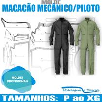 Molde Macacão Piloto/Mecânico, Modelagem&Diversos, Tamanhos P Ate Gg Molde Macacão Piloto/Mecânico, Modelagem&Diversos, Tamanhos P Ate Gg