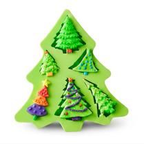Molde Mini Forma De Silicone Árvores de Natal Confeitaria