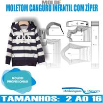 Molde Moletom Canguru Infantil, Modelagem&Diversos, Tamanhos 2 Ao 16