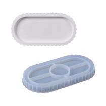 Molde Oval De Silicone Para Porta-Copos De Concreto, Prato De Exibição De Joias, Artesanato Em