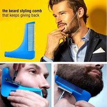 Molde para Contorno de Barba com Régua e Pente Gabarito de Design Masculino Guia para Barbearia
