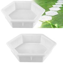 Molde para pedra de jardim Verdanzia 15/14,5 cm hexagonal, kit com 2 unidades Molde para pedra de jardim Verdanzia 15/14,5 cm hexagonal, kit com 2 unidades
