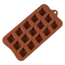 Molde quadrado de silicone para chocolate para pudim e doces, 12 cavit Molde quadrado de silicone para chocolate para pudim e doces, 12 cavit