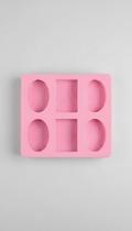 Molde Sabonete Silicone Oval Retangular 6 Cavidades