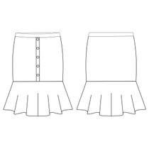 Molde saia com barra babado tamanho PP ao EXG by Maísa Rasche