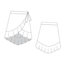 Molde saia envelope com babados tamanho PP ao EXG by Maísa Rasche
