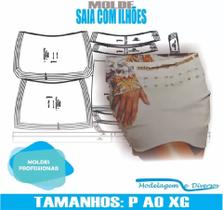Molde saia ilhões, modelagem&diversos, p-xg, correios