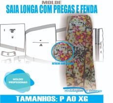 Molde saia longa pregas, modelagem&diversos, p-xg, correios