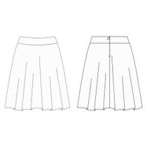 Molde saia midi godê tamanho PP ao EXG by Maísa Rasche