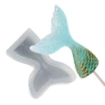 Molde Silicone 166 - Pirulito De Cristal Cauda Sereia 10 Cm