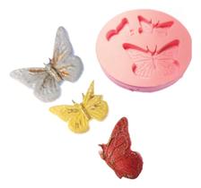 Molde Silicone 3 Borboletas Biscuit Confeitaria Gesso Decoração Molde Silicone 3 Borboletas Biscuit Confeitaria Gesso Decoração