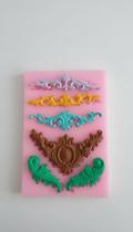 Molde Silicone 6 Arabescos Confeitaria Biscuit Molde Silicone 6 Arabescos Confeitaria Biscuit
