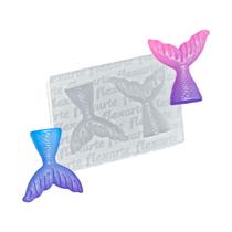 Molde Silicone 917 - 2 Caudas Sereia - Fundo Mar - Flexarte