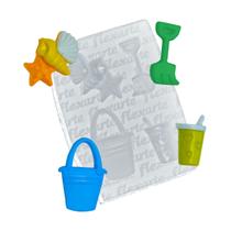 Molde Silicone 920 Conj Praia Verão 3 Balde/pazinha/conchas