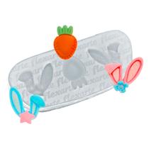 Molde Silicone 922 - 2 Orelhas De Coelho De Páscoa + Cenoura